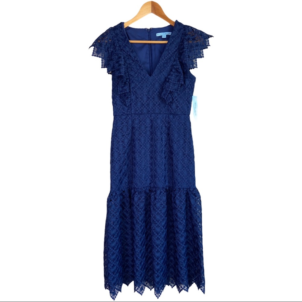 Antonio Melani Bella Navy Lace Midi Dress - Picture 2 of 10